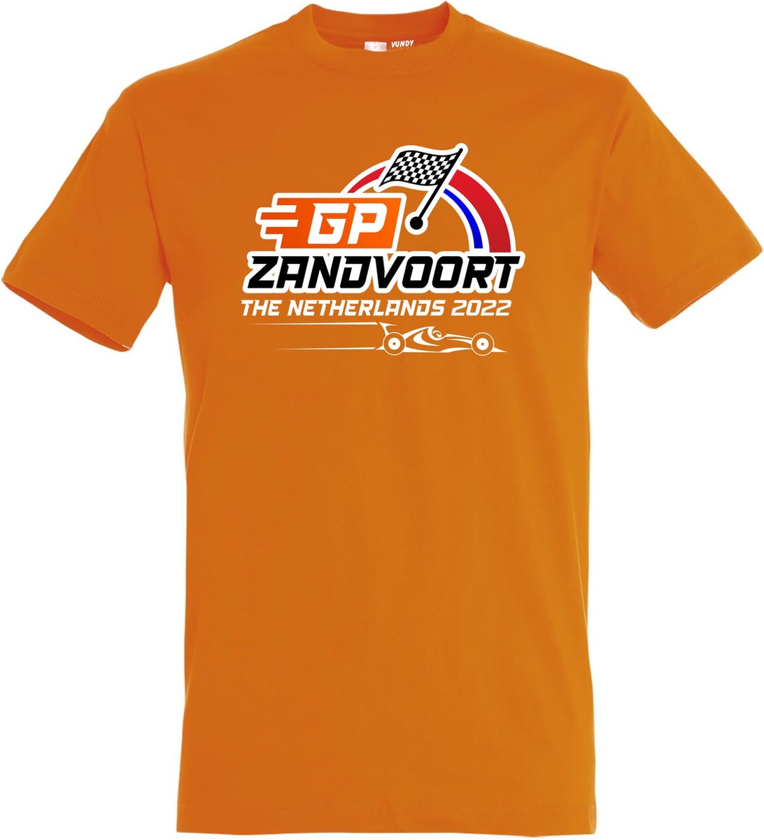 T-shirt vlag GP Zandvoort 2022 | Max Verstappen / Red Bull Racing / Formule 1 fan | Grand Prix Circuit Zandvoort 2022 | oranje shirt | Oranje | maat M